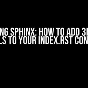 Mastering Sphinx: How to Add 3rd Party HTMLs to Your Index.rst Content