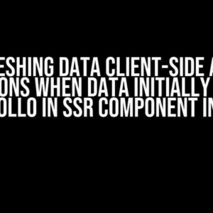 Refreshing Data Client-Side after Mutations when Data Initially Loaded using Apollo in SSR Component in Next 14